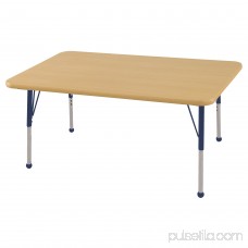 ECR4Kids 30in x 48in Rectangle Everyday T-Mold Adjustable Activity Table Grey/Navy - Standard Ball 565360979